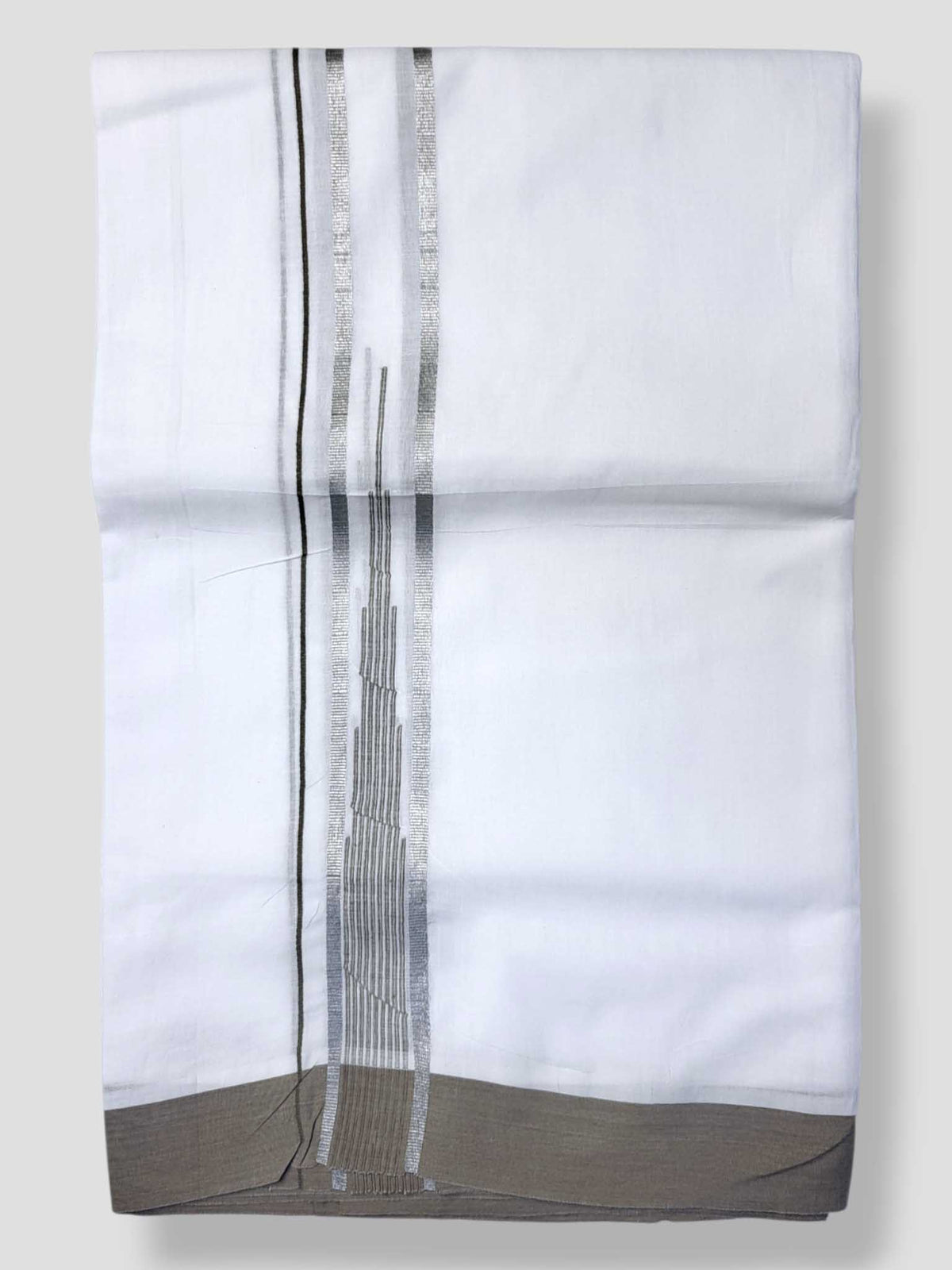 Pure White Cotton Men's Double Dhoti