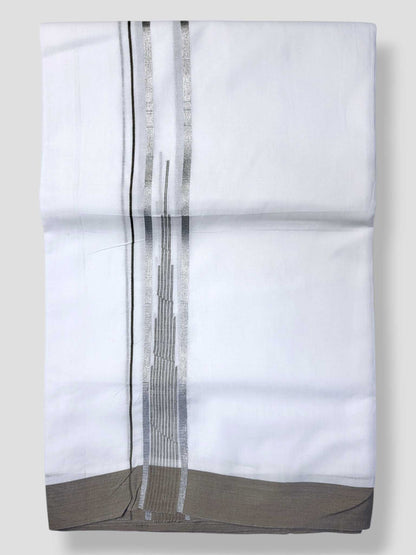 Pure White Cotton Men's Double Dhoti