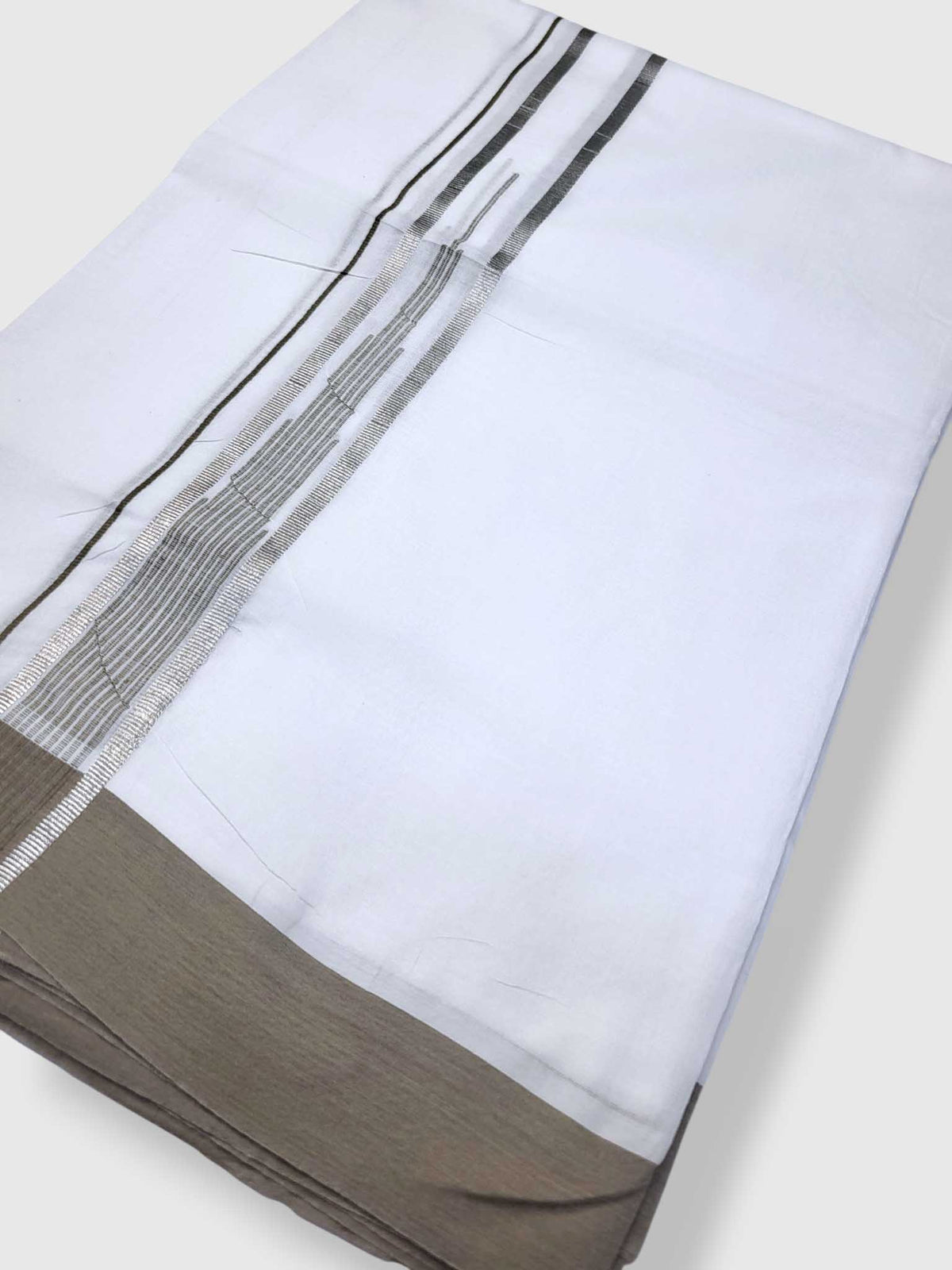 Pure White Cotton Men's Double Dhoti