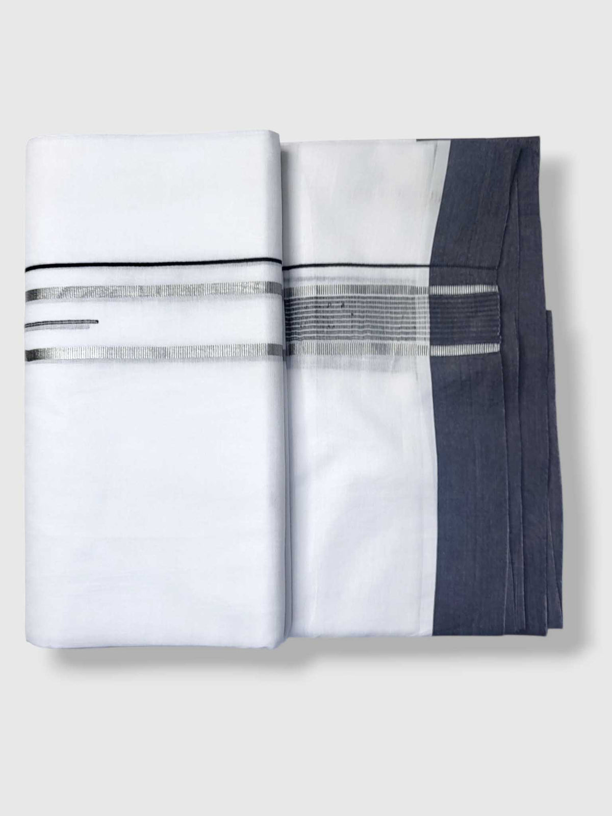 Pure White Cotton Men's Double Dhoti