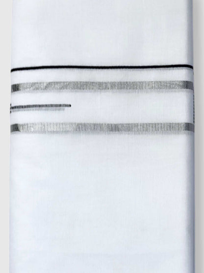 Pure White Cotton Men's Double Dhoti