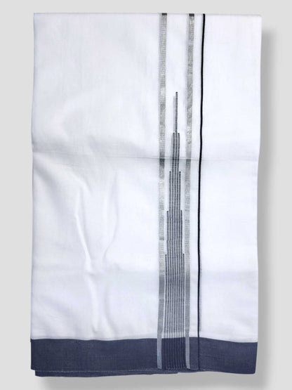 Pure White Cotton Men's Double Dhoti