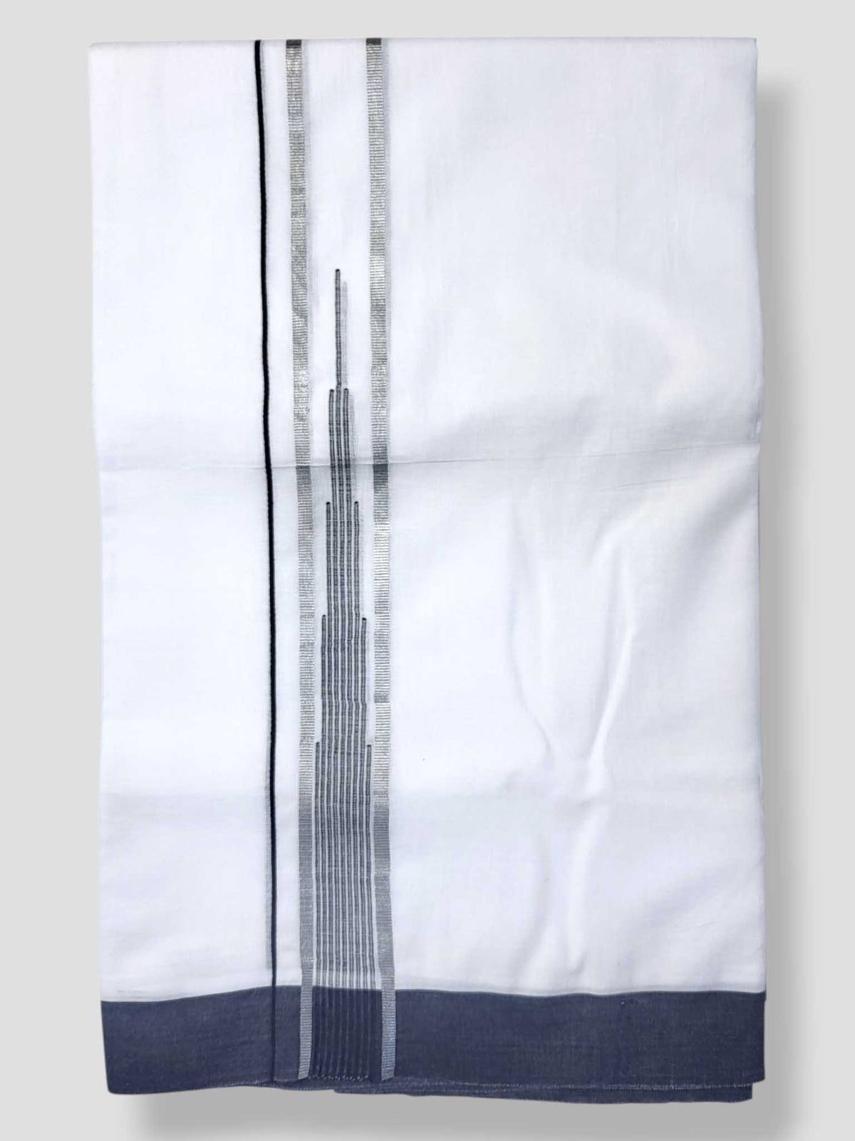 Pure White Cotton Men's Double Dhoti