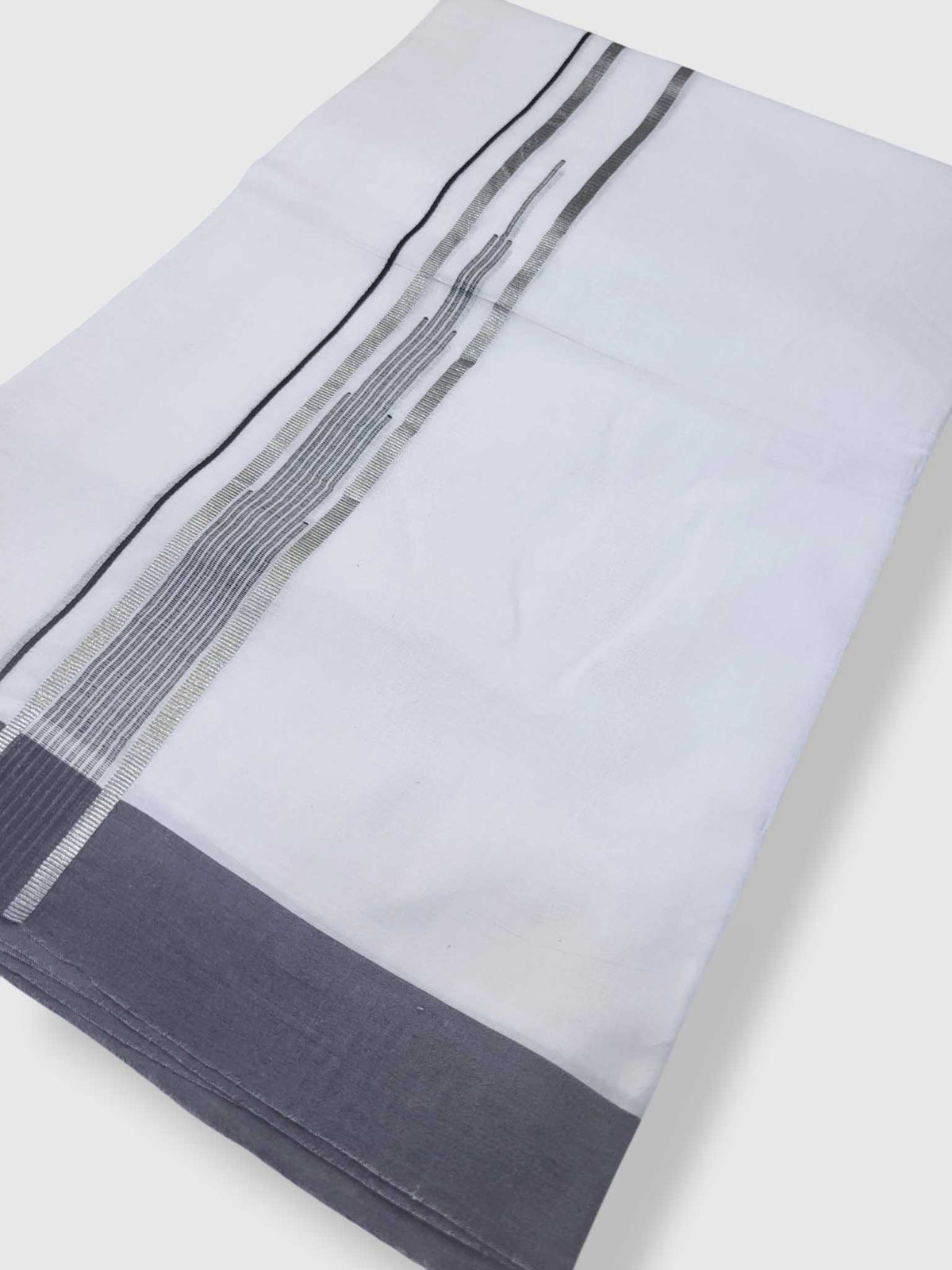 Pure White Cotton Men's Double Dhoti
