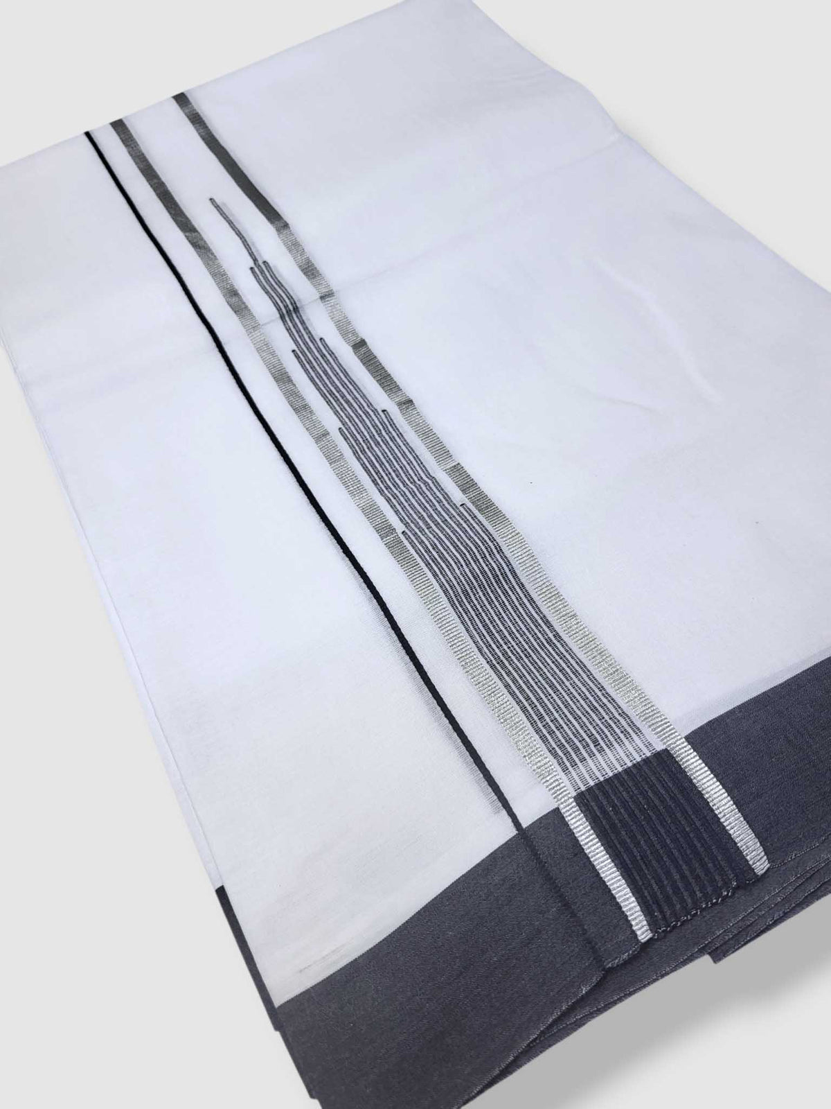 Pure White Cotton Men's Double Dhoti