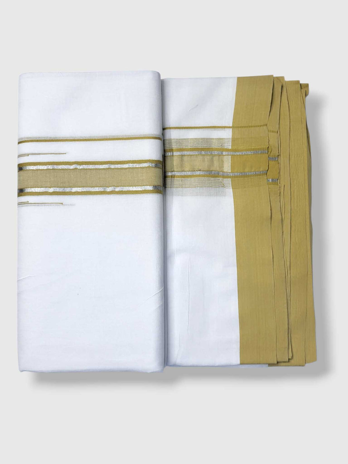 Pure White Cotton Men's Double Dhoti