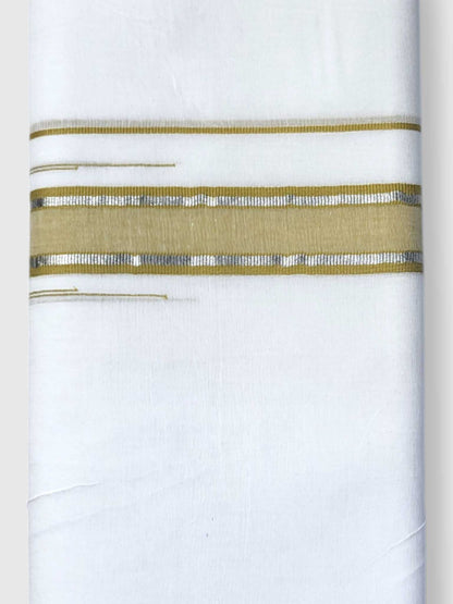 Pure White Cotton Men's Double Dhoti