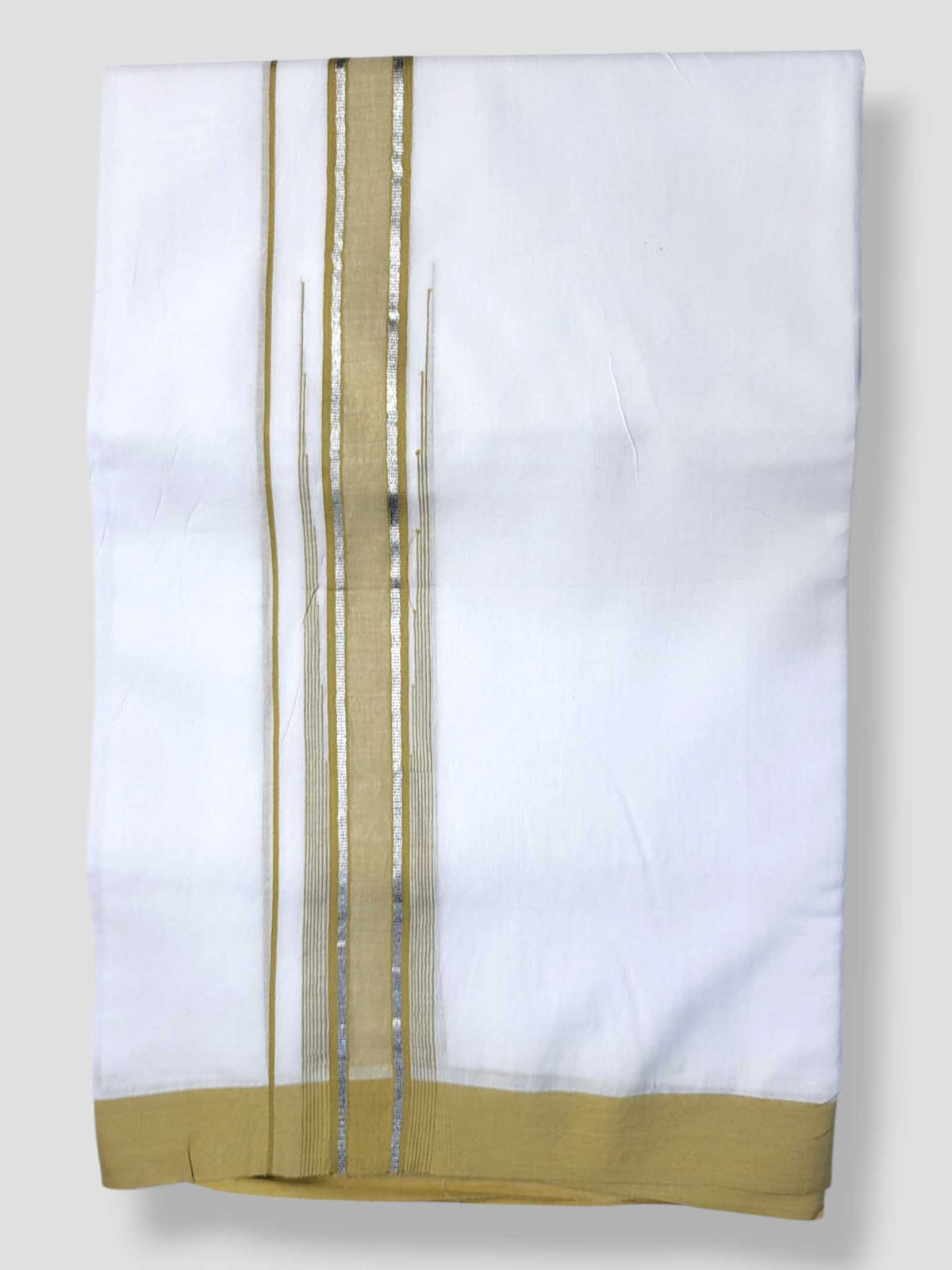 Pure White Cotton Men's Double Dhoti