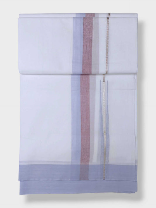 Pure White Cotton Men's Double Dhoti