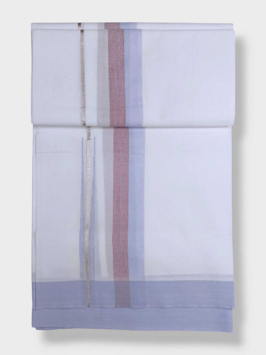 Pure White Cotton Men's Double Dhoti