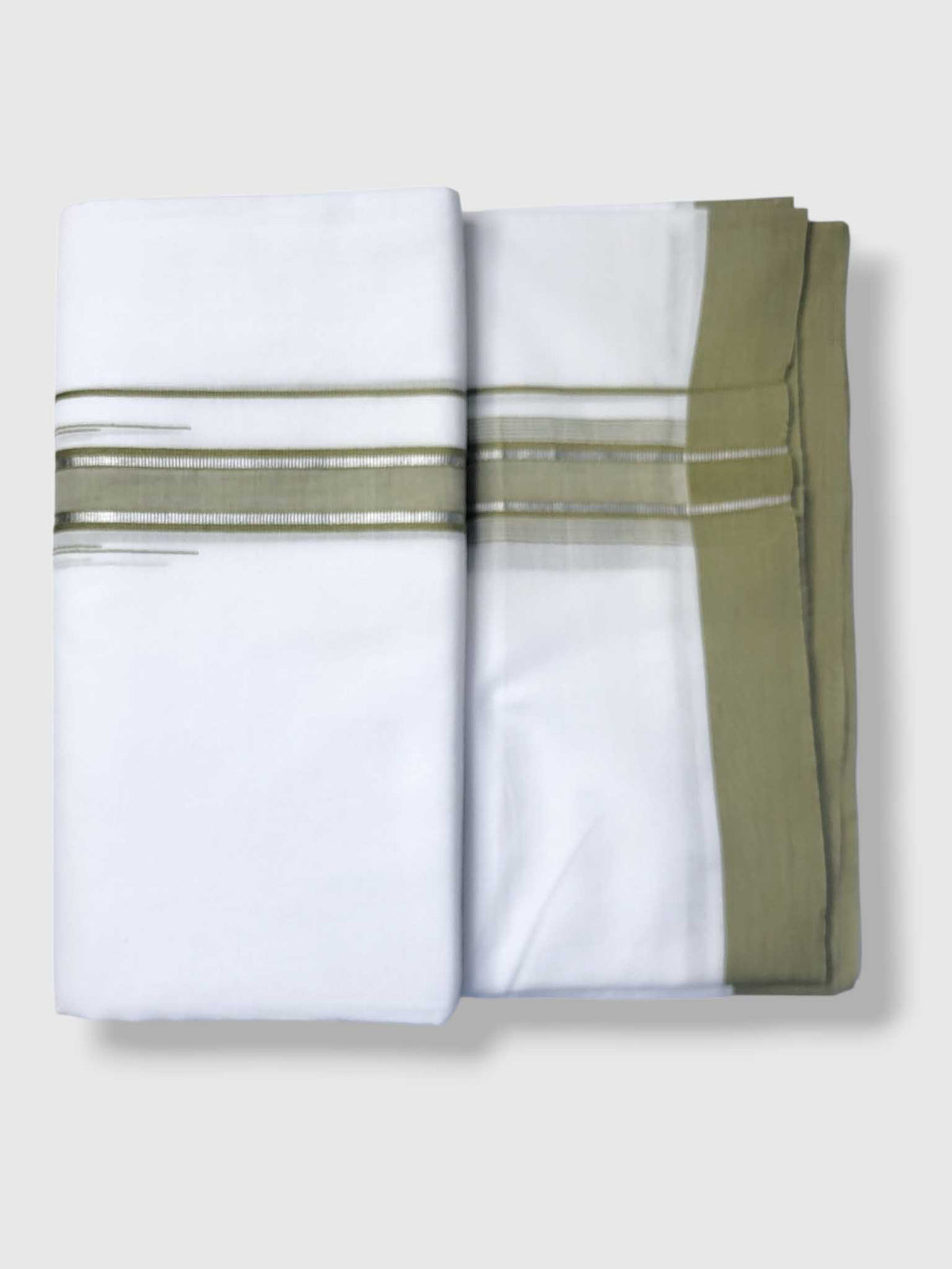 Pure White Cotton Men's Double Dhoti