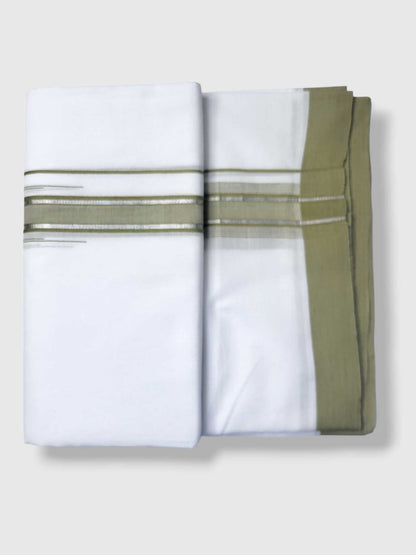 Pure White Cotton Men's Double Dhoti