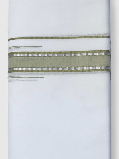 Pure White Cotton Men's Double Dhoti