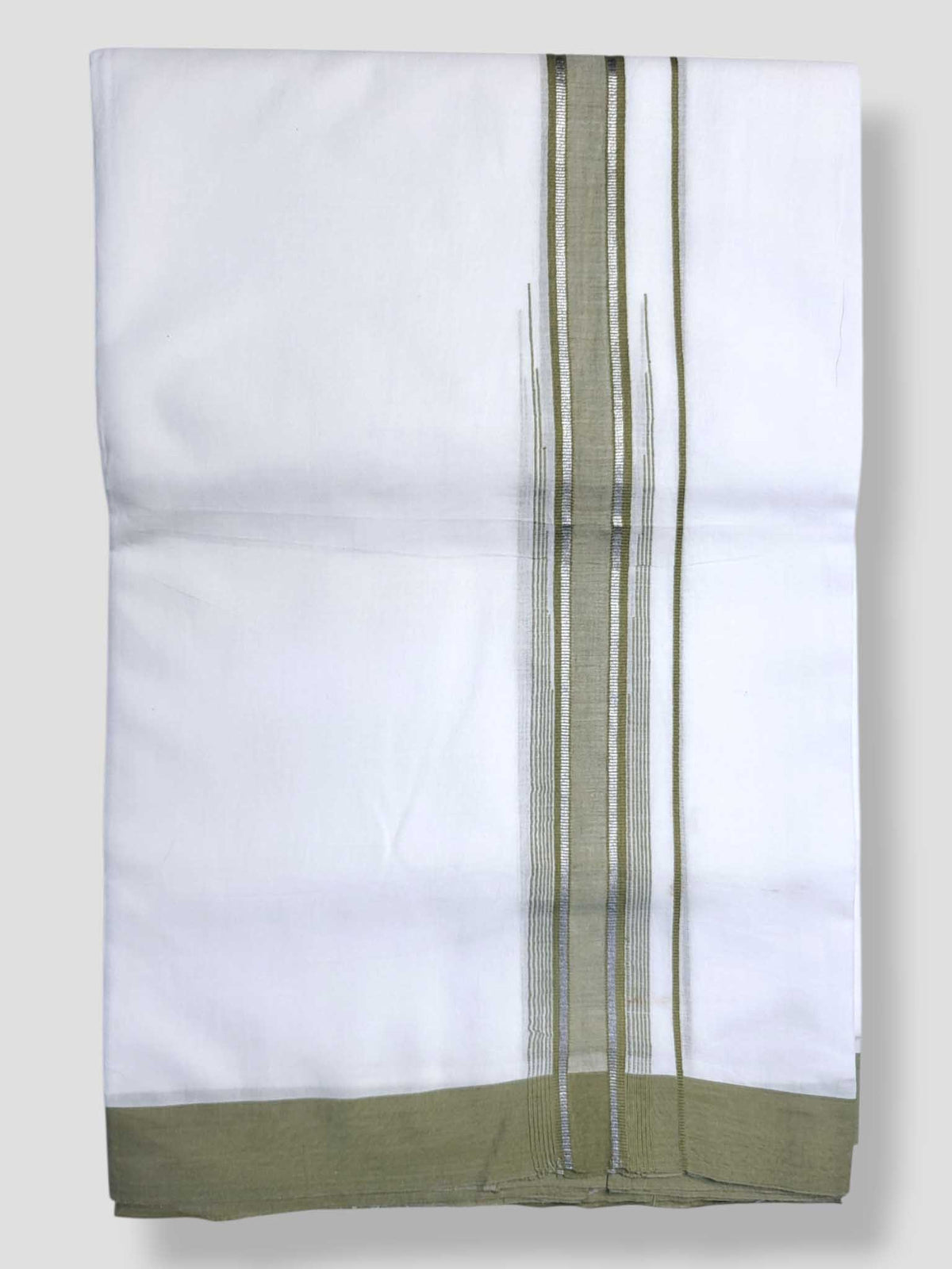 Pure White Cotton Men's Double Dhoti