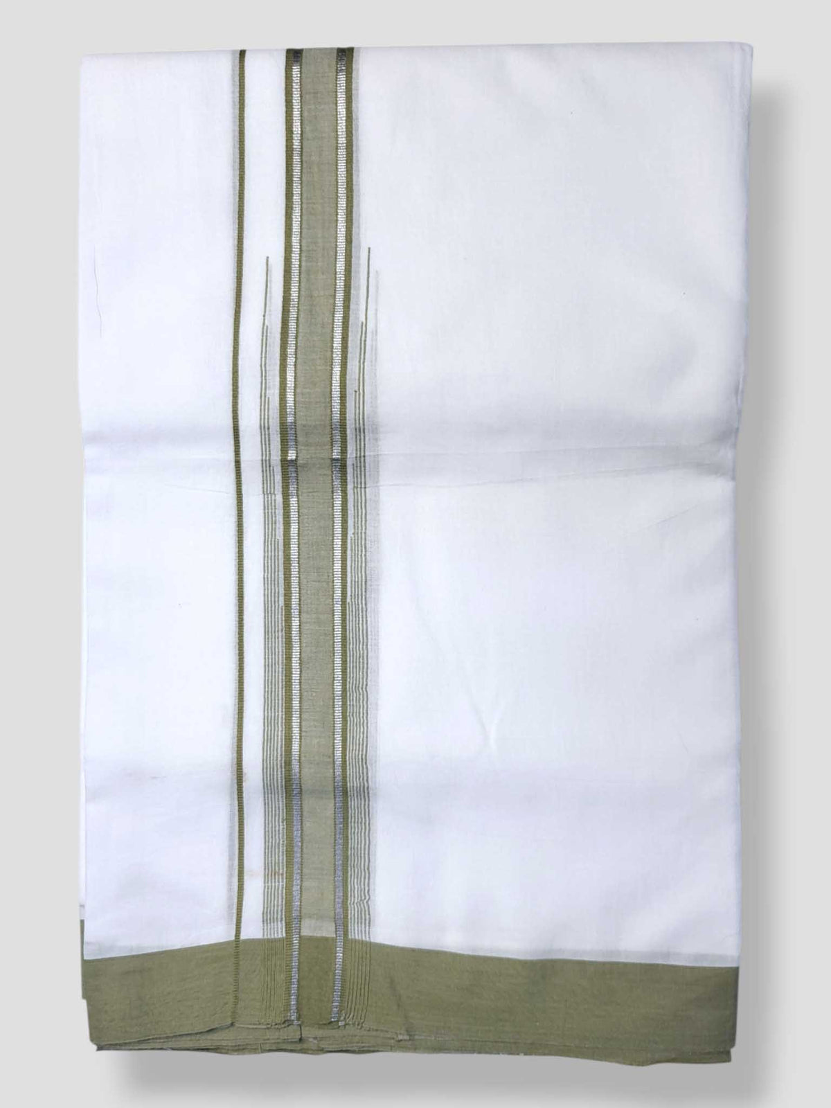 Pure White Cotton Men's Double Dhoti