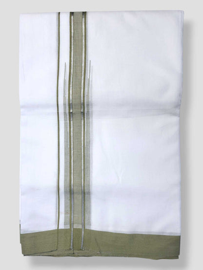 Pure White Cotton Men's Double Dhoti