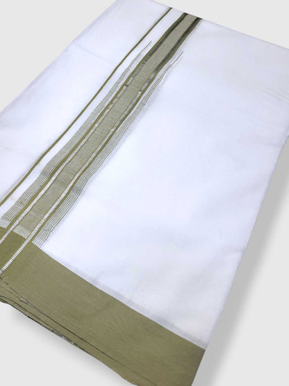 Pure White Cotton Men's Double Dhoti