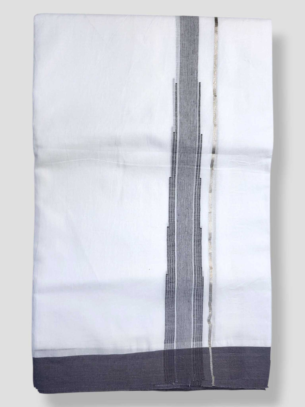 Pure White Cotton Men's Double Dhoti