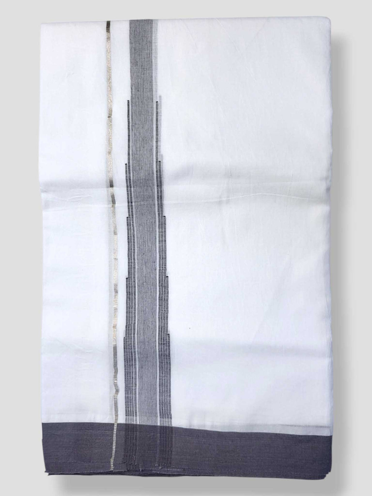 Pure White Cotton Men's Double Dhoti
