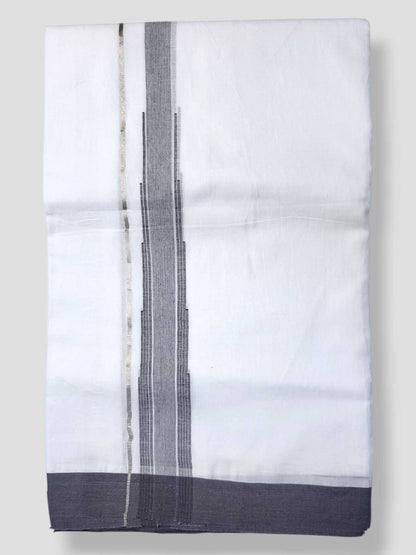 Pure White Cotton Men's Double Dhoti
