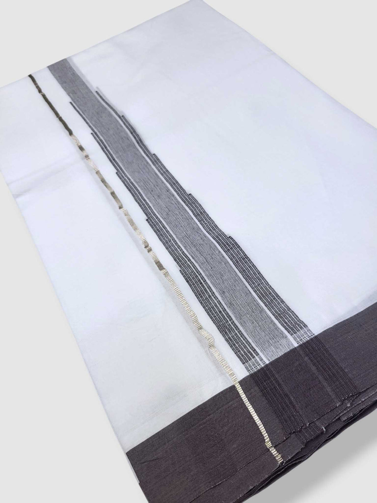 Pure White Cotton Men's Double Dhoti