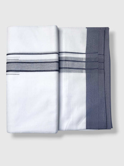 Pure White Cotton Men's Double Dhoti