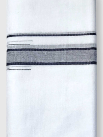 Pure White Cotton Men's Double Dhoti