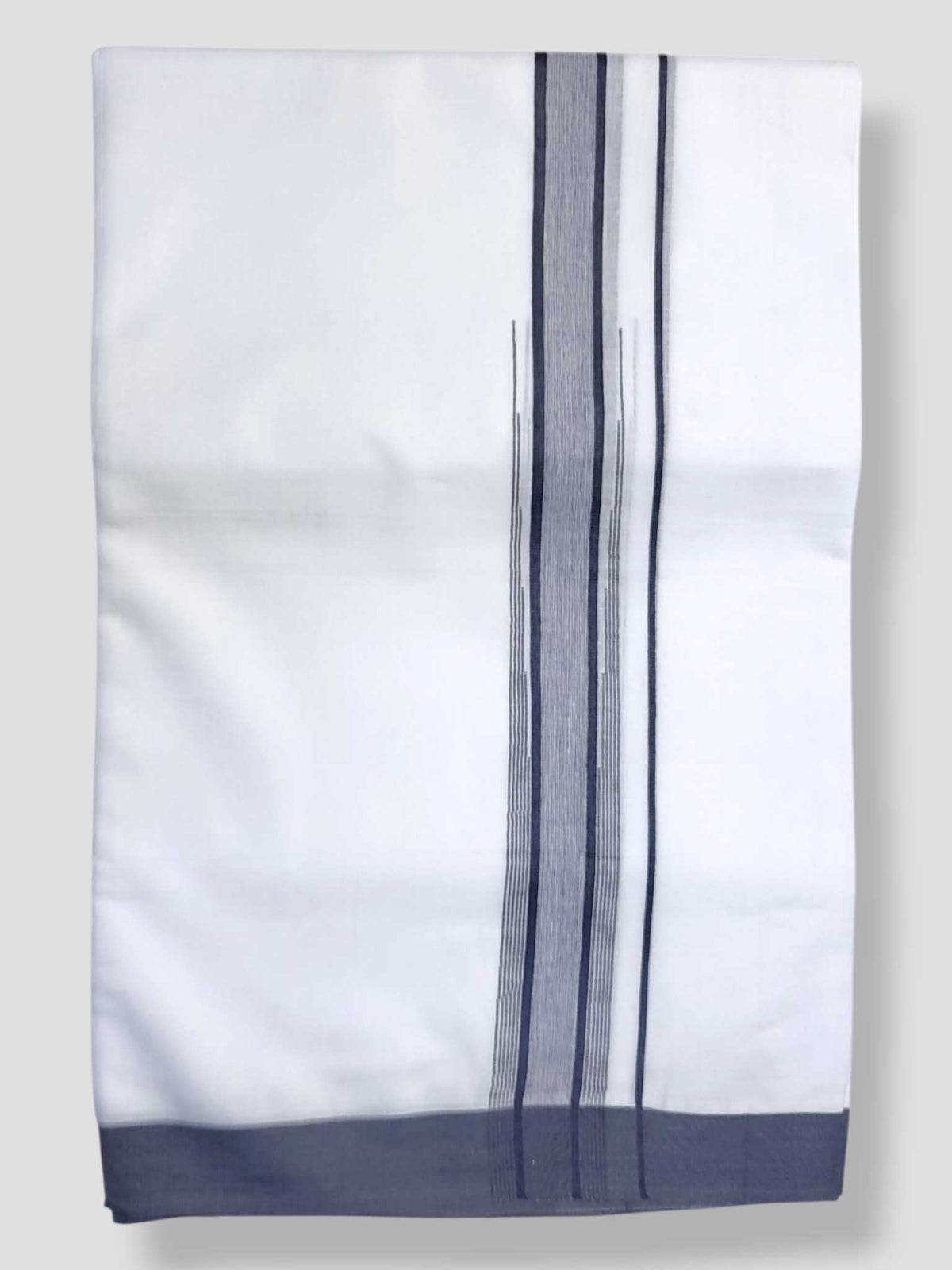 Pure White Cotton Men's Double Dhoti