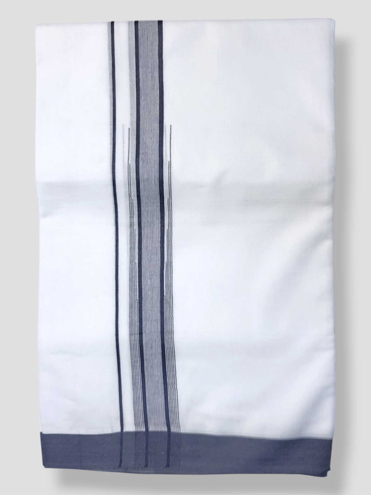 Pure White Cotton Men's Double Dhoti