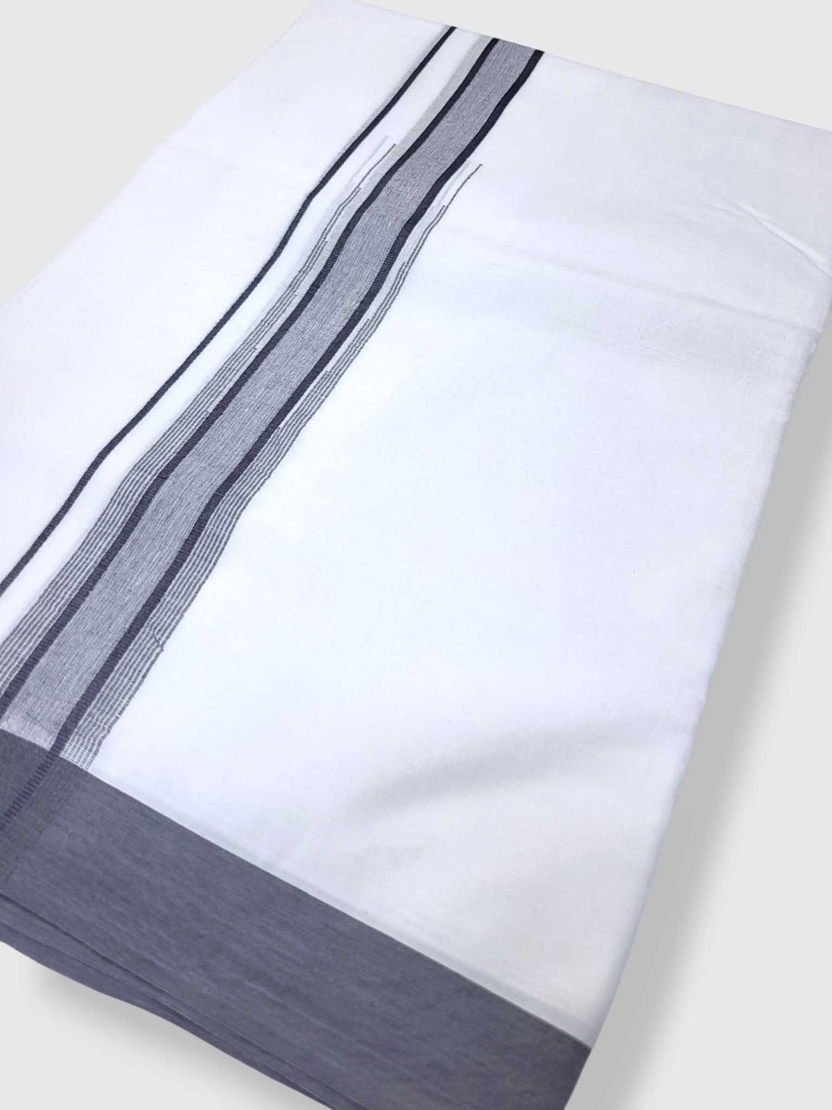 Pure White Cotton Men's Double Dhoti