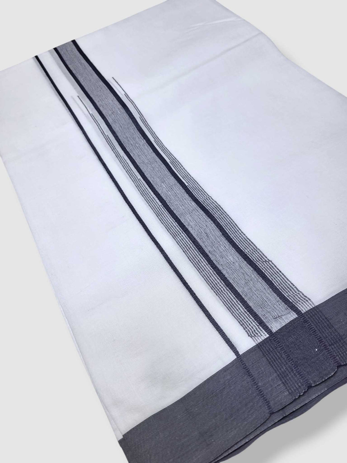 Pure White Cotton Men's Double Dhoti