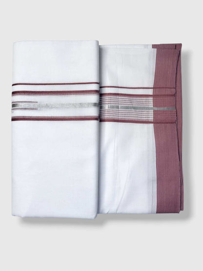 Pure White Cotton Men's Double Dhoti