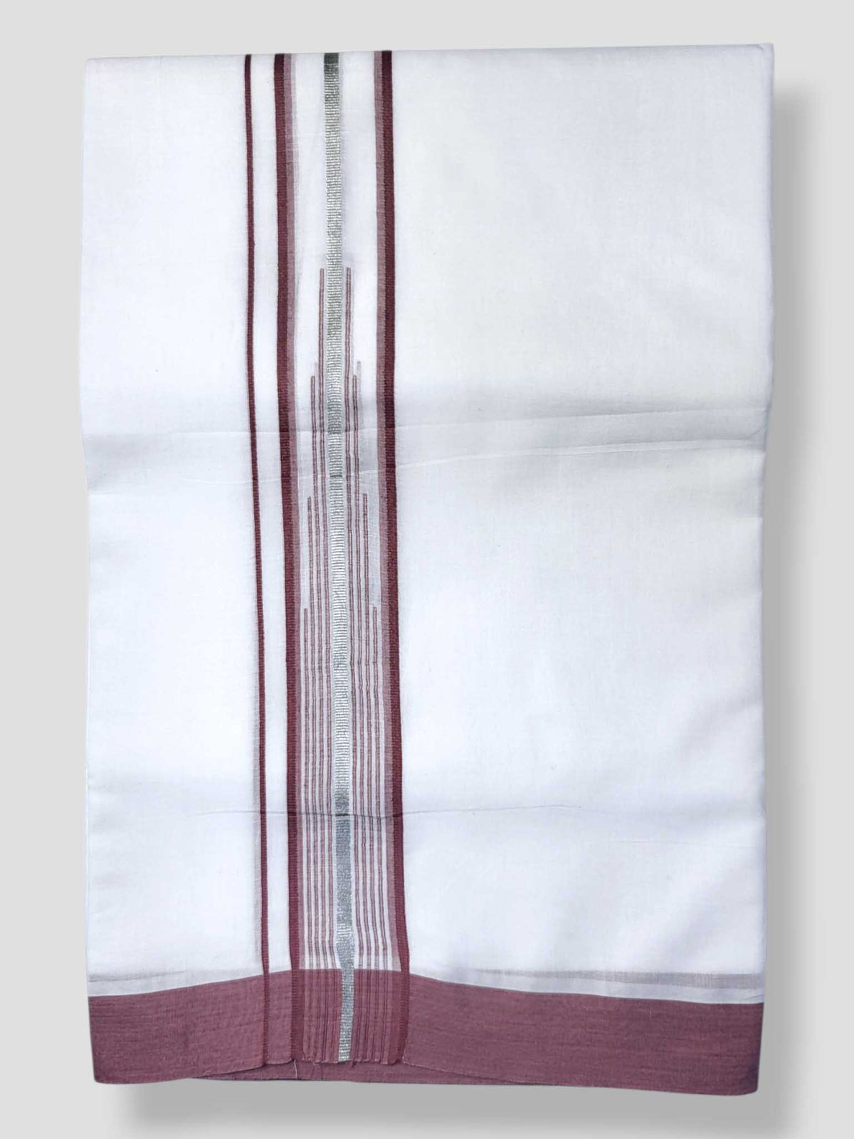 Pure White Cotton Men's Double Dhoti