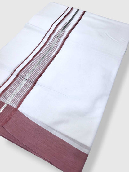 Pure White Cotton Men's Double Dhoti
