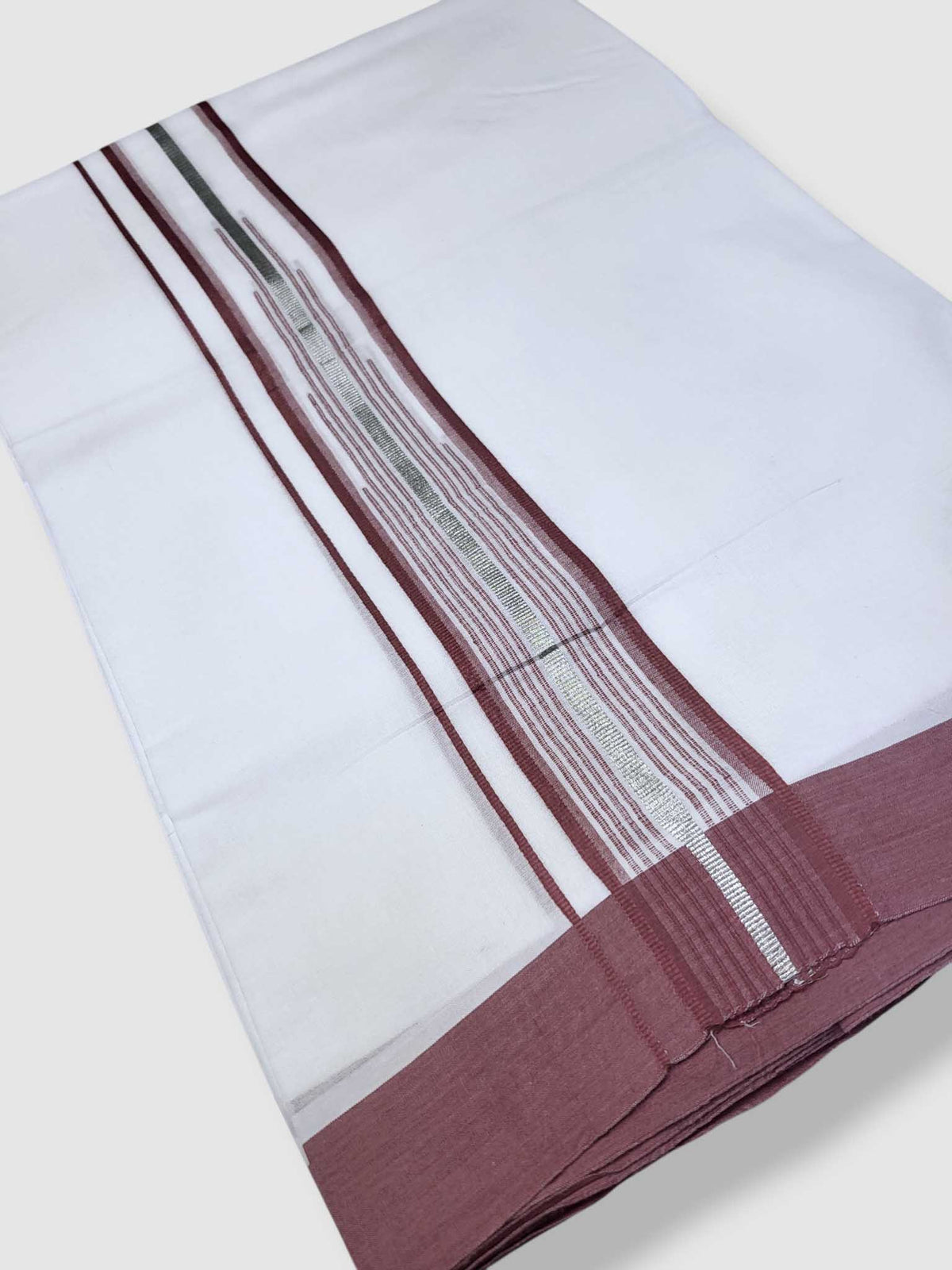 Pure White Cotton Men's Double Dhoti