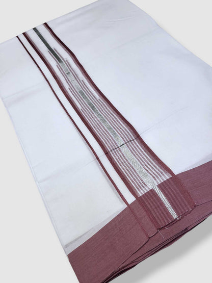 Pure White Cotton Men's Double Dhoti