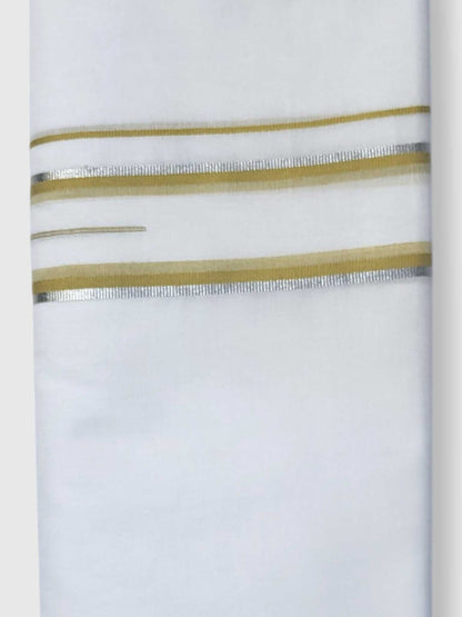 Pure White Cotton Men's Double Dhoti