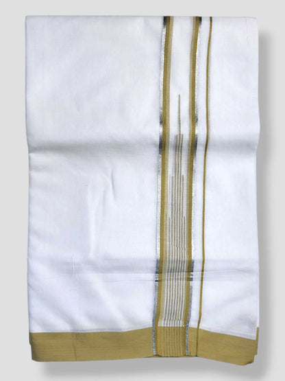 Pure White Cotton Men's Double Dhoti