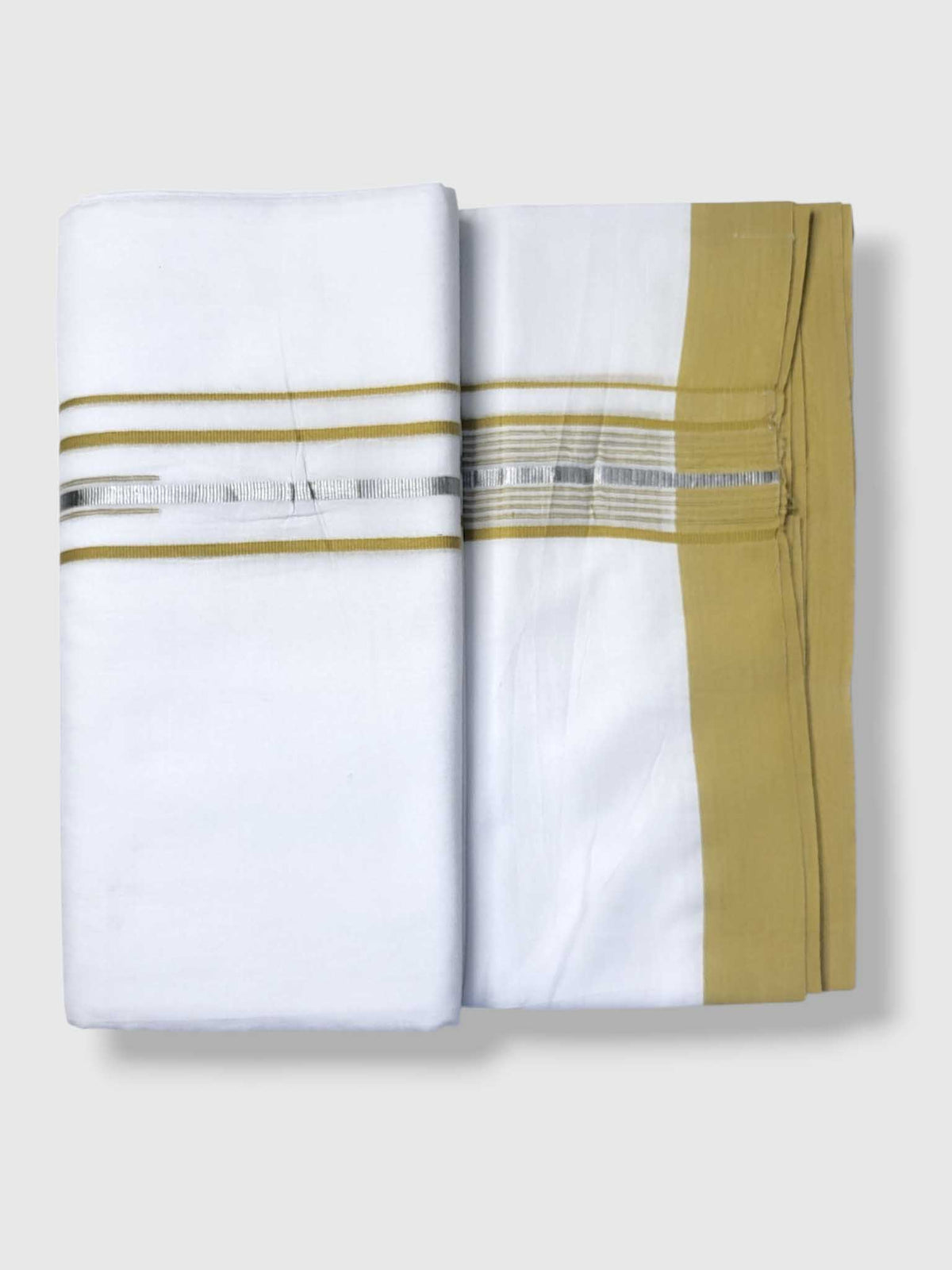 Pure White Cotton Men's Double Dhoti
