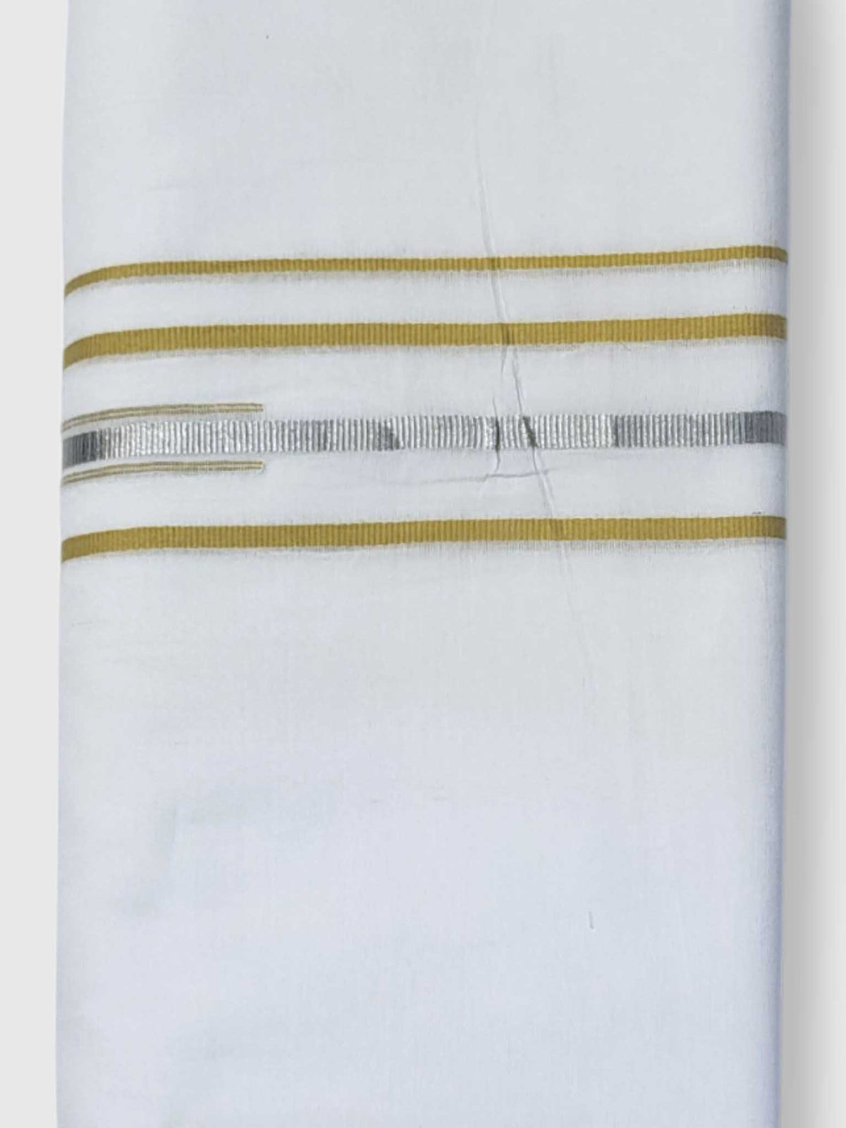 Pure White Cotton Men's Double Dhoti
