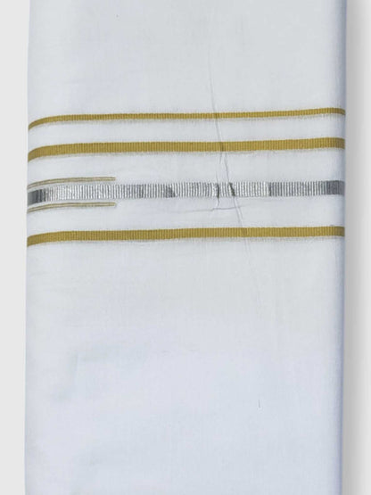 Pure White Cotton Men's Double Dhoti