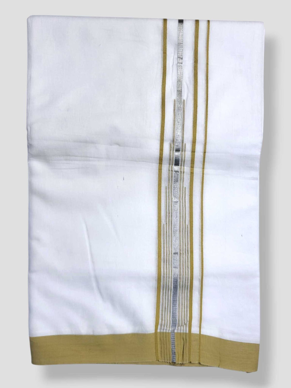 Pure White Cotton Men's Double Dhoti