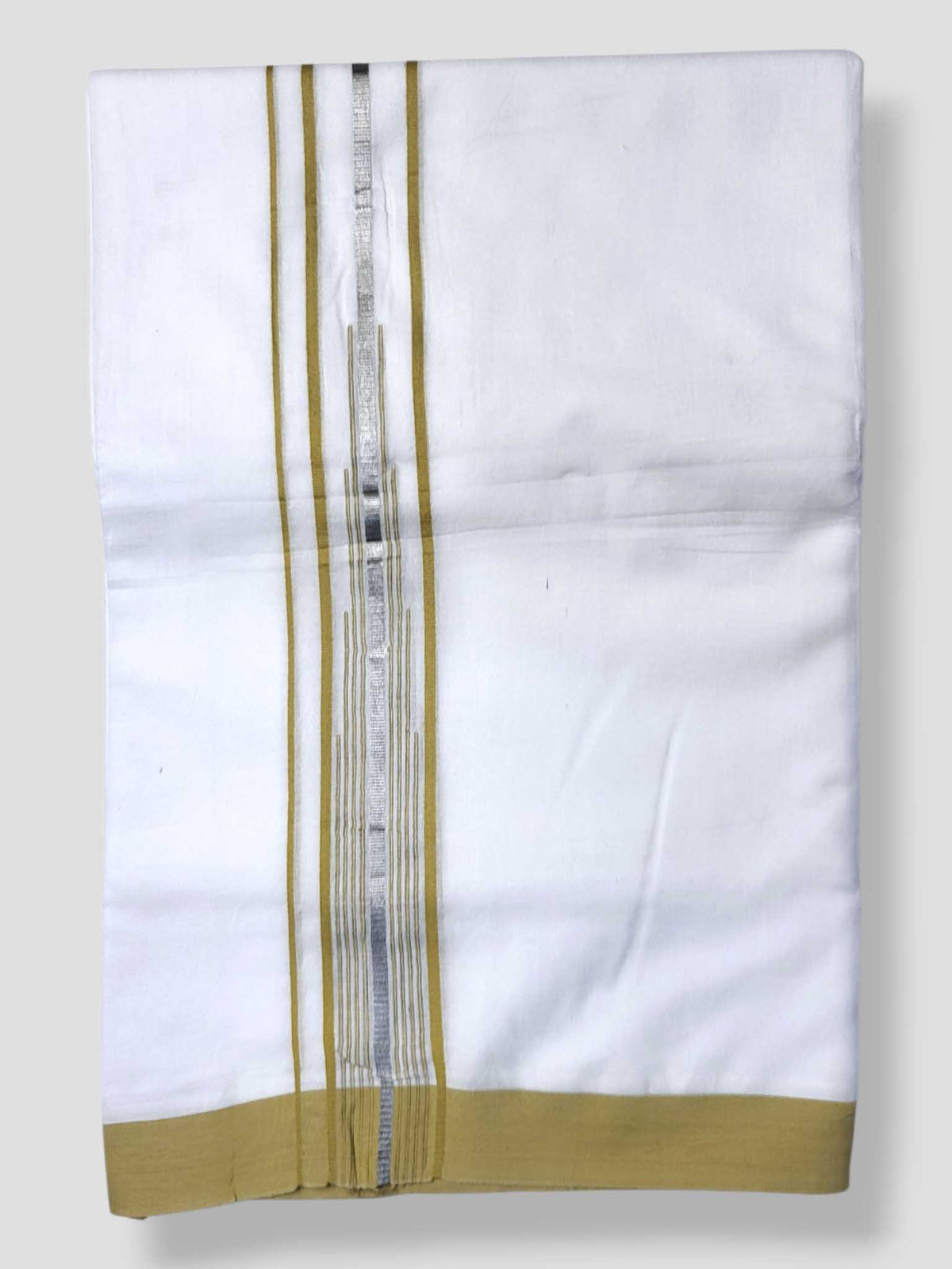 Pure White Cotton Men's Double Dhoti