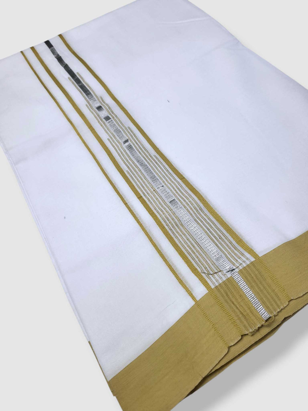 Pure White Cotton Men's Double Dhoti