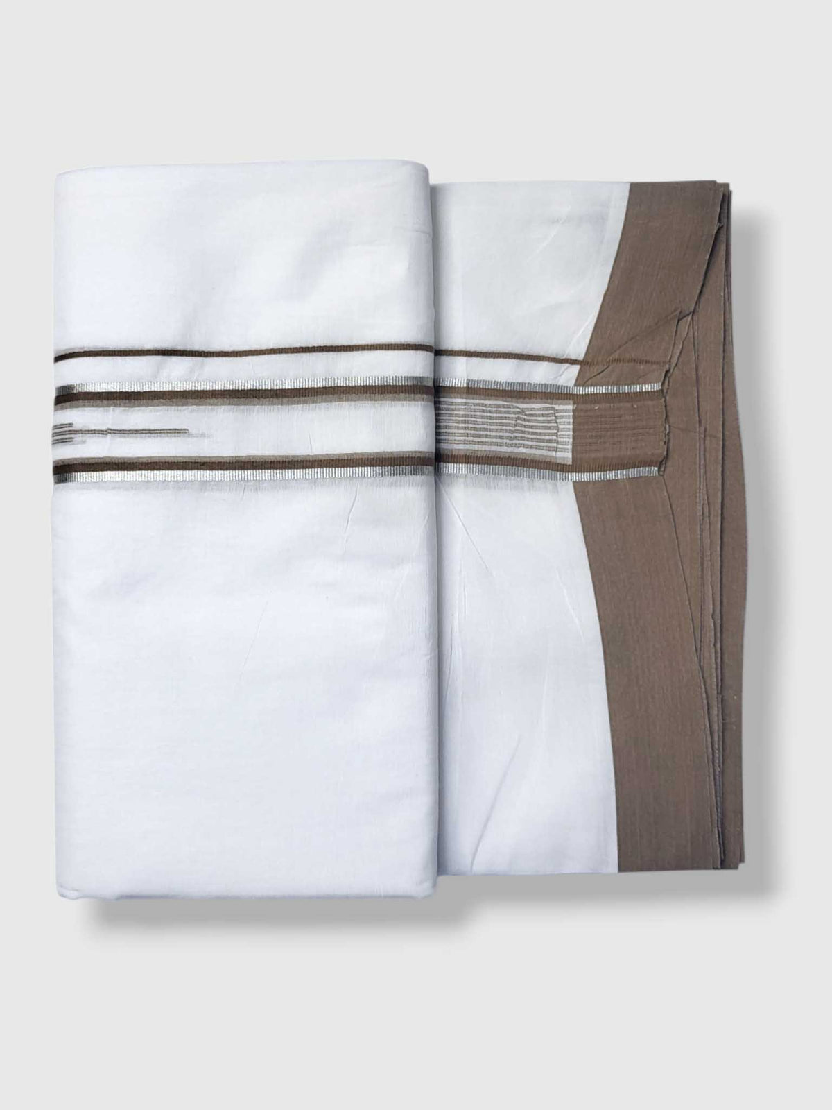 Pure White Cotton Men's Double Dhoti