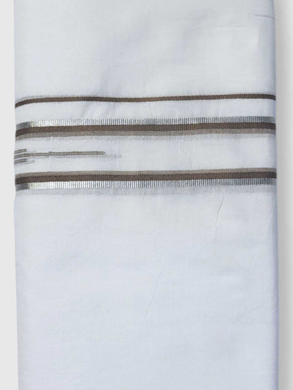 Pure White Cotton Men's Double Dhoti