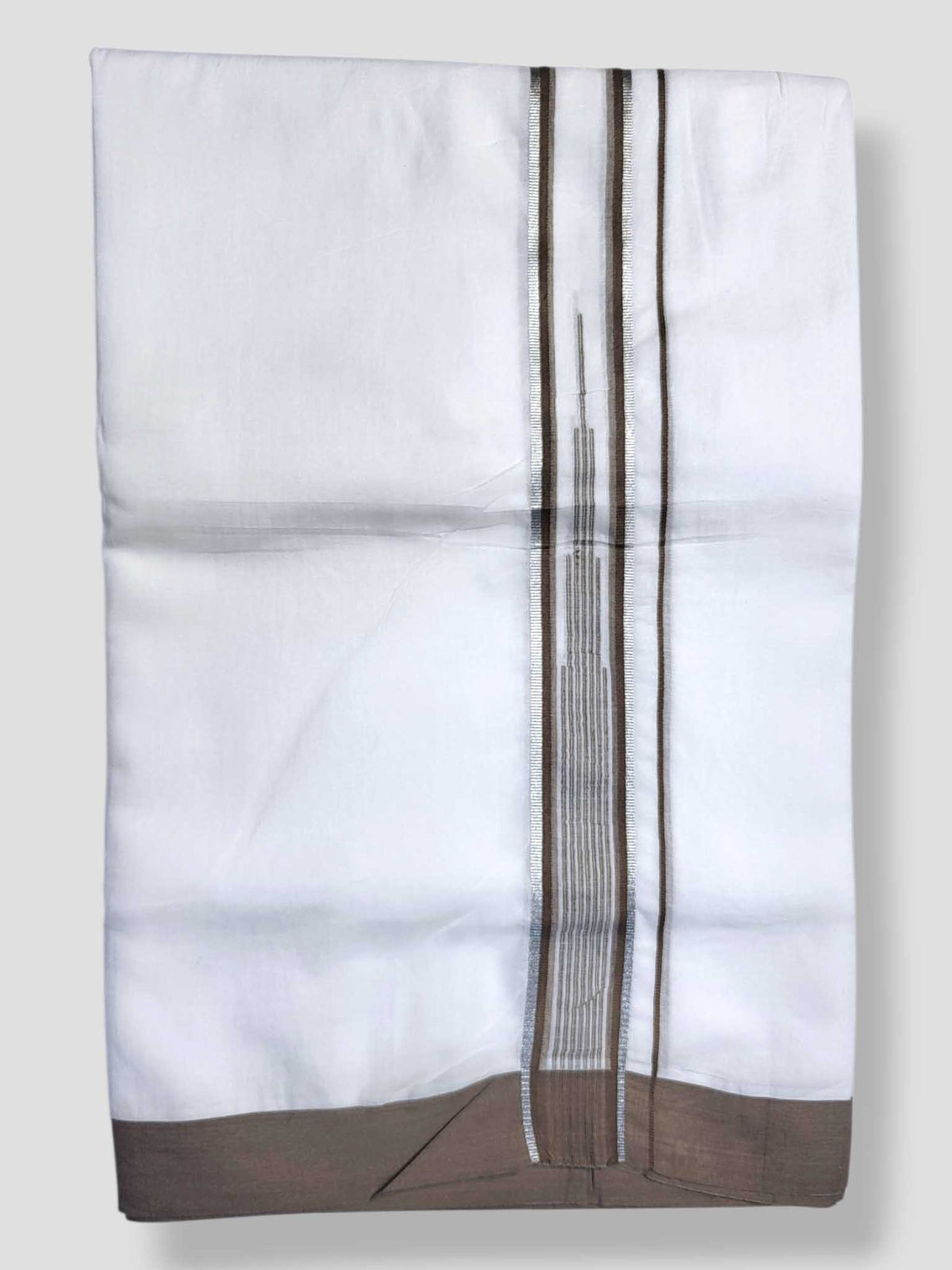 Pure White Cotton Men's Double Dhoti