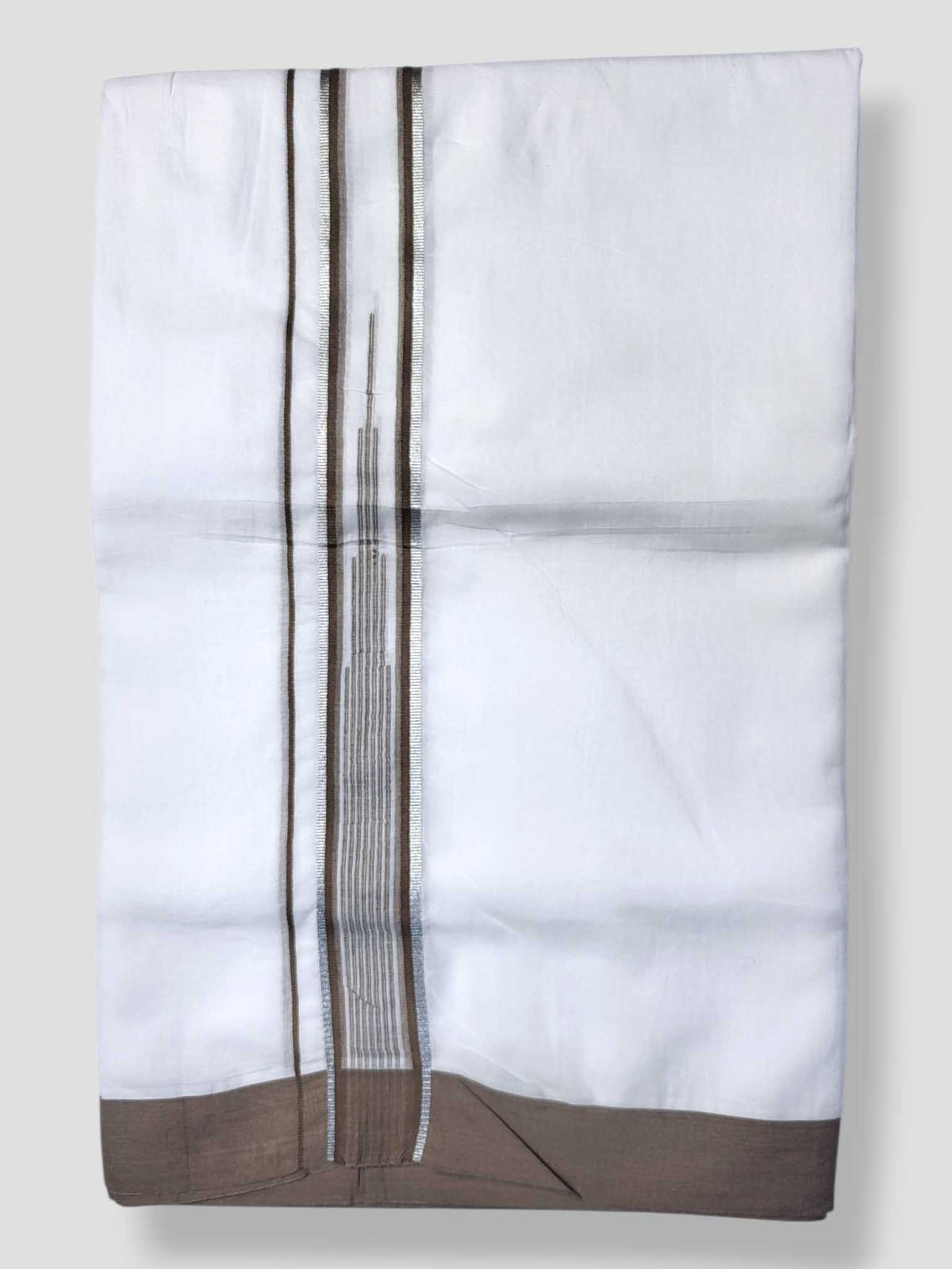 Pure White Cotton Men's Double Dhoti