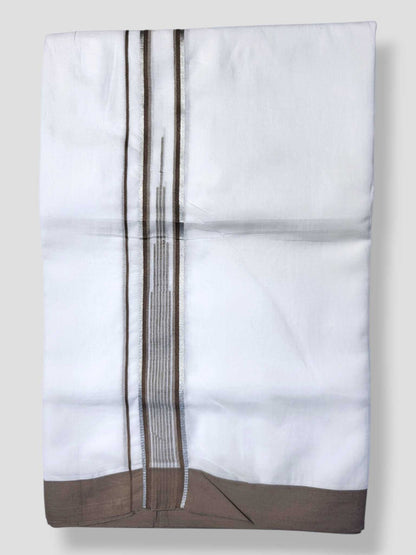 Pure White Cotton Men's Double Dhoti