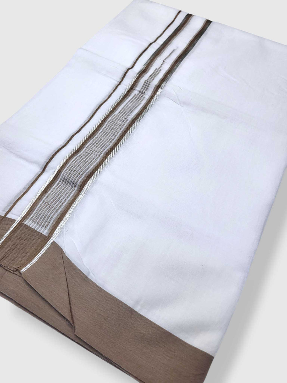 Pure White Cotton Men's Double Dhoti